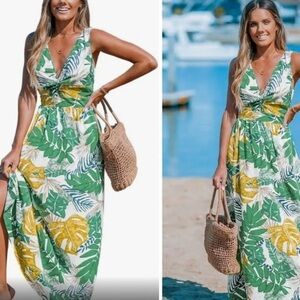 CUPSHE Tropical Twist Maxi Dress Size Large